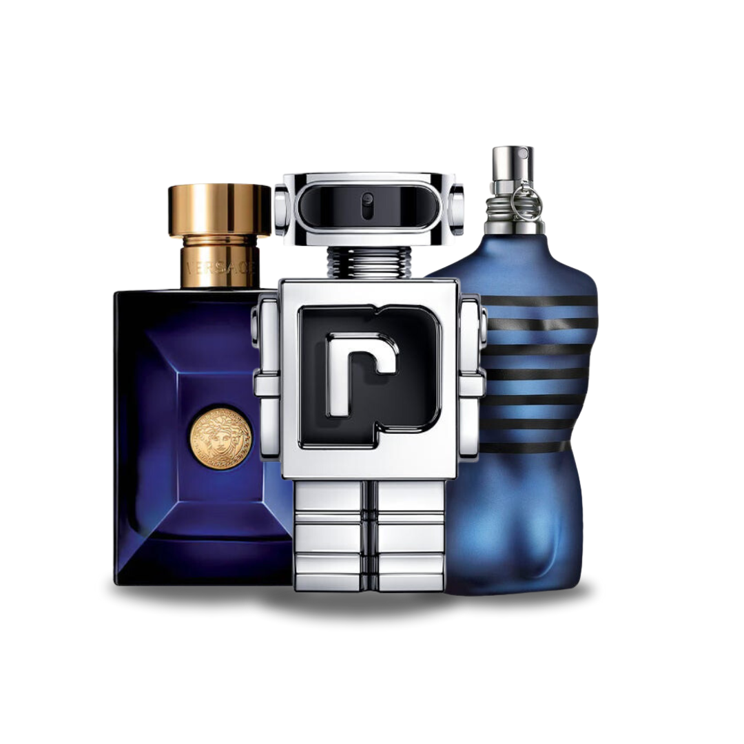 3 Parfums Versace DYLAN BLUE, Paco Rabanne PHANTOM et Jean Paul Gaultier ULTRA MALE (Eau de Parfum)